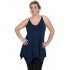 A20-223AB Alpha blouse with V neck - Navy Blue