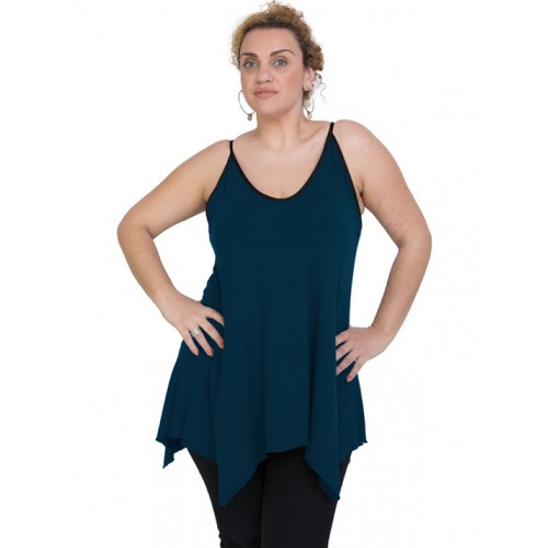 A20-223AB Alpha blouse with V neck - Petrol