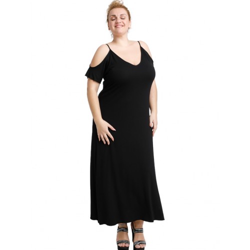 A20-223F Long dress - Black