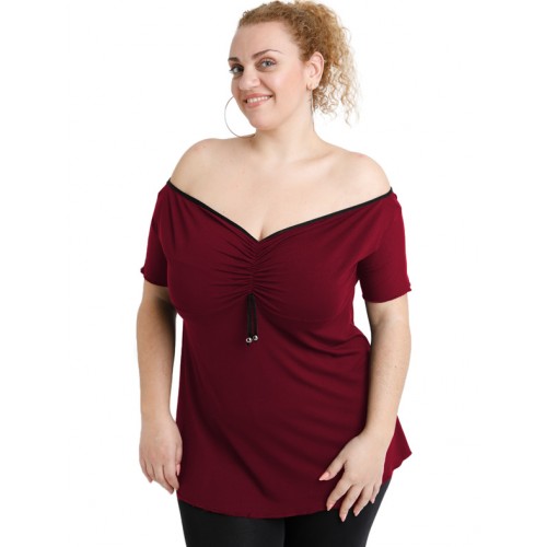 A20-224 Raglan strapless blouse - Bordeaux