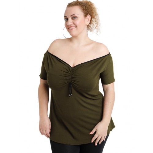 A20-224 Raglan strapless blouse - Khaki