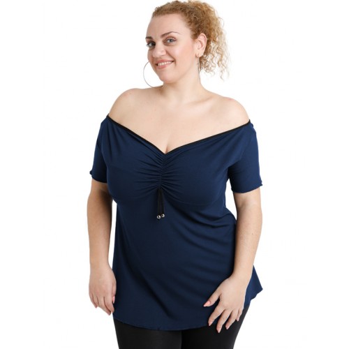 A20-224 Raglan strapless blouse - Navy Blue