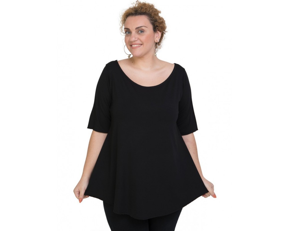 A20-227 Alpha blouse - Black Plus Size