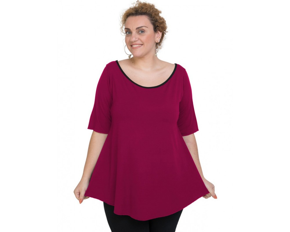 A20-227 Alpha blouse - Fuchsia Plus Size