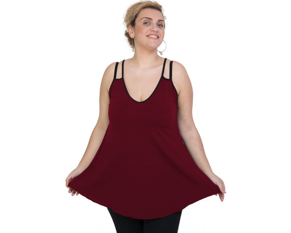 A20-227R Alpha blouse top - Bordeaux Plus Size