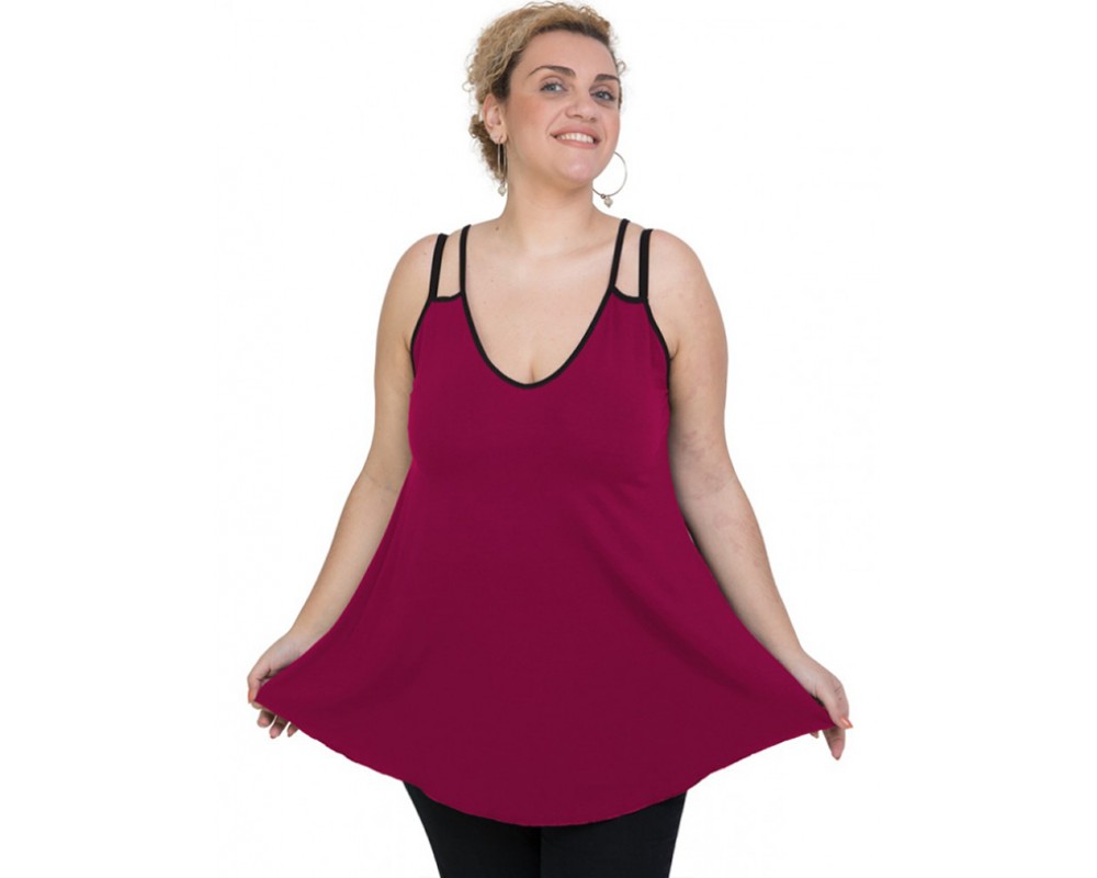 A20-227R Alpha blouse top - Fuchsia Plus Size