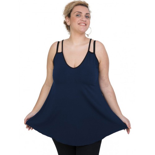 A20-227R Alpha blouse top - Navy Blue