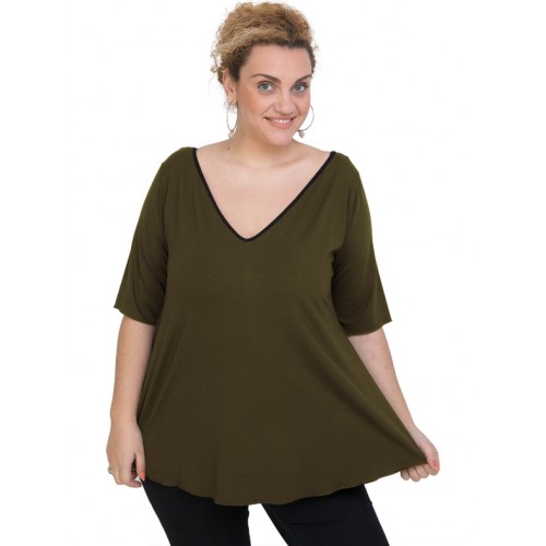 A20-227V Alpha blouse - Khaki Dark