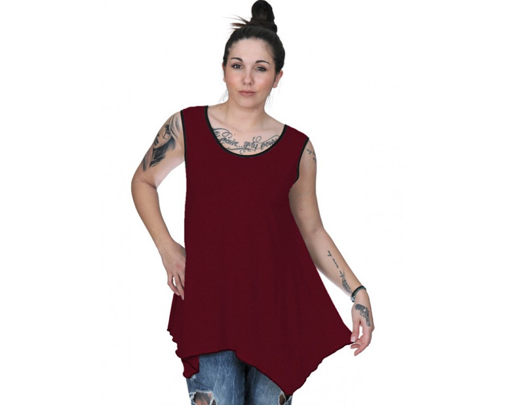 A20-228B Alpha blouse top - Bordeaux Plus Size