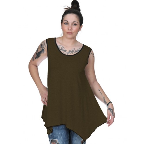 A20-228B Alpha blouse top - Khaki Dark