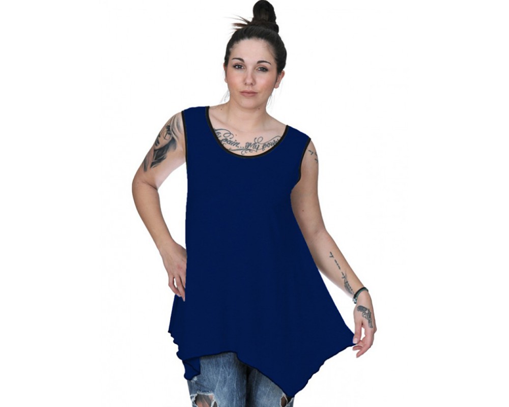 A20-228B Alpha blouse top - Royal Blue Plus Size