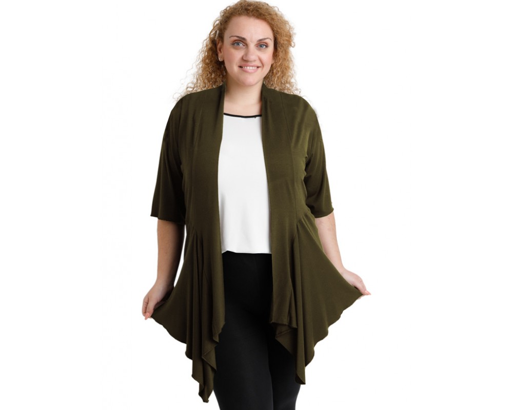 A20-241 Alpha cardigan - Khaki Plus Size