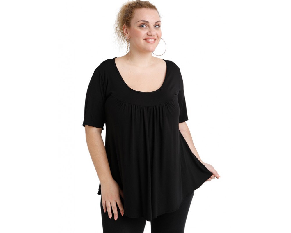 A20-244 Evaze blouse - Black Plus Size