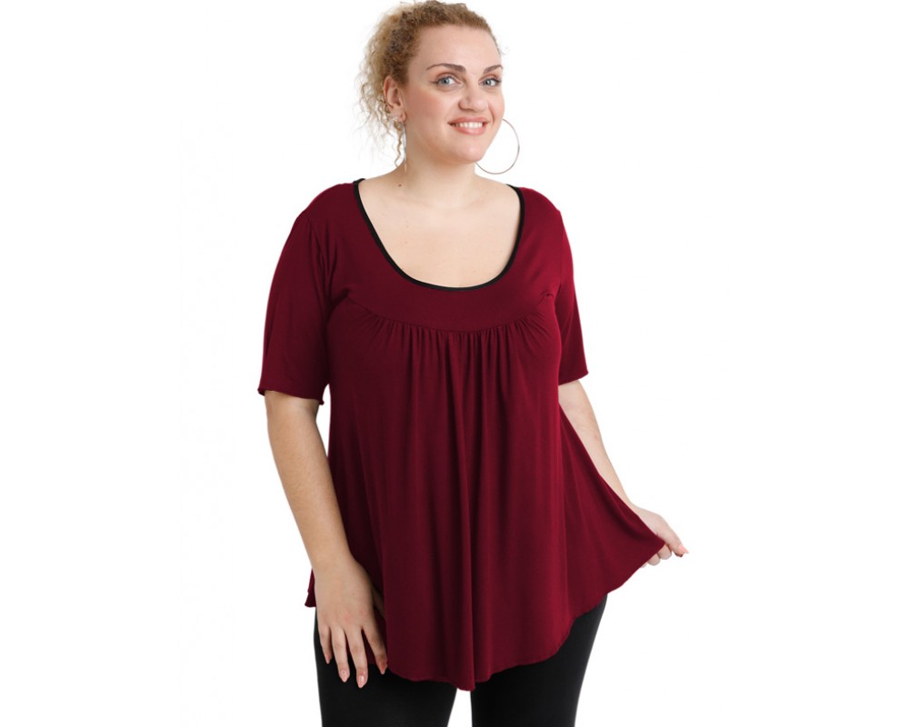 A20-244 Evaze blouse - Bordeaux Plus Size