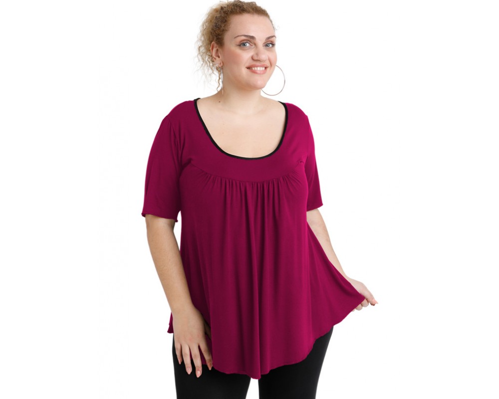 A20-244 Evaze blouse - Fuchsia Plus Size
