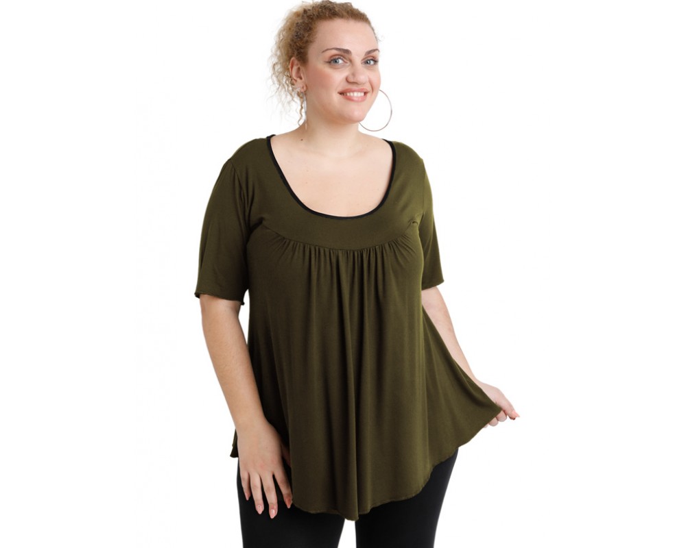 A20-244 Evaze blouse - Khaki Plus Size