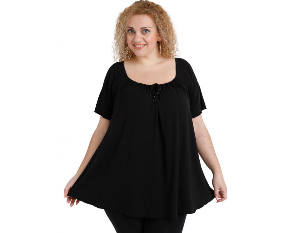 A20-245 Alpha blouse - Black Plus Size