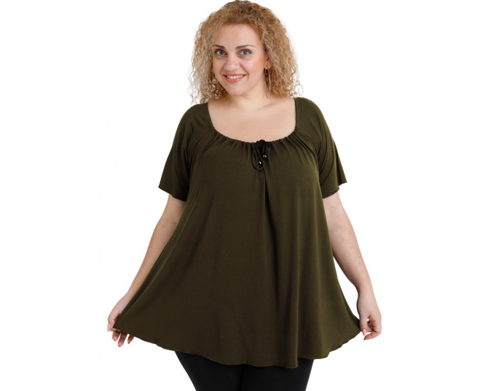 A20-245 Alpha blouse - Khaki Plus Size
