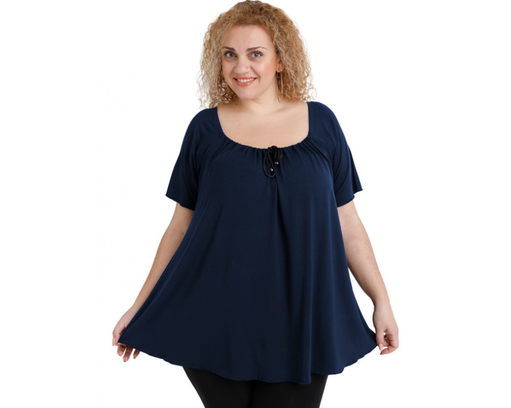 A20-245 Alpha blouse - Navy Blue Plus Size