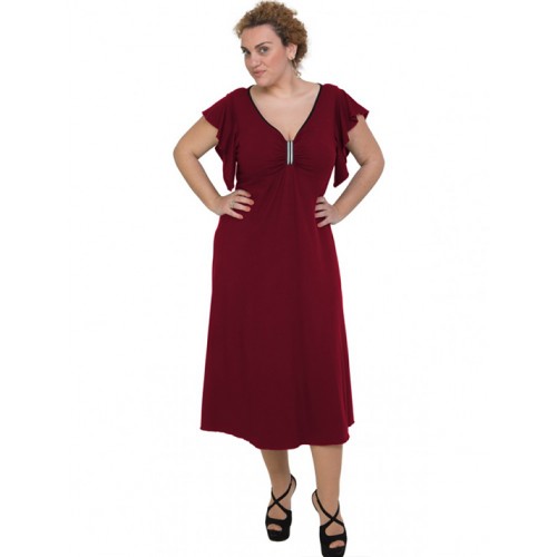 A20-255F Long dress - Bordeaux