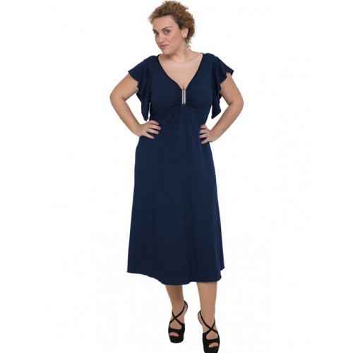 A20-255F Long dress - Navy Blue