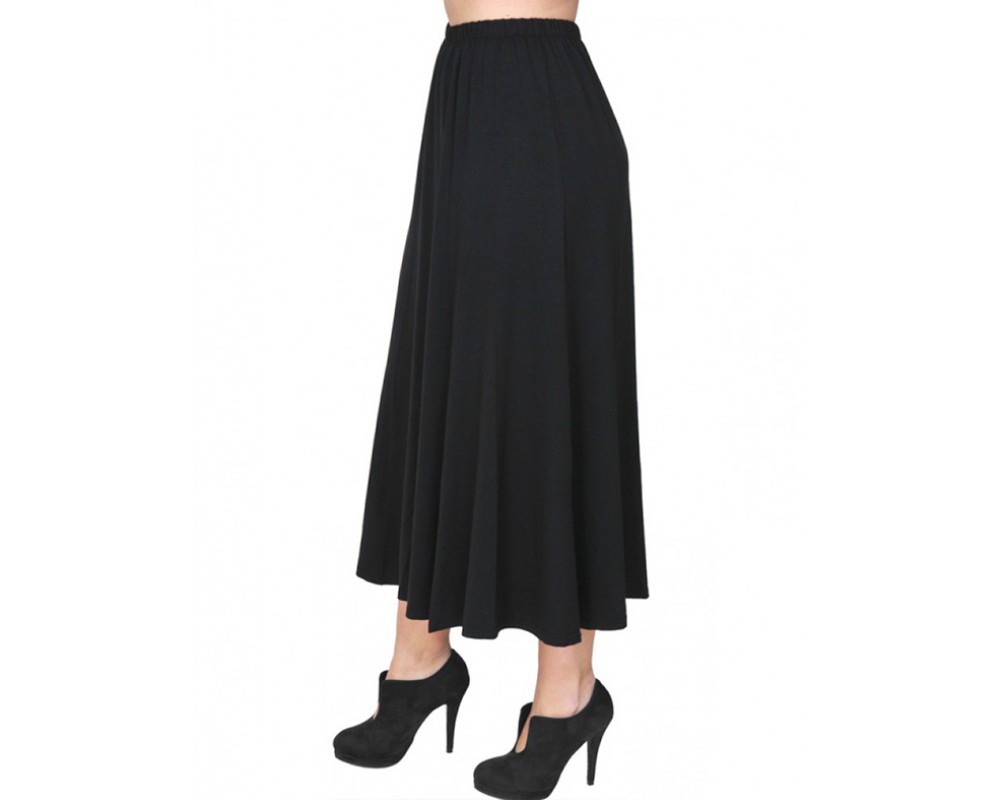 A20-260 Fitted closh skirt - Black Plus Size