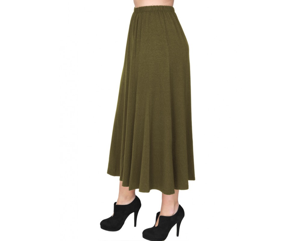 A20-260 Fitted closh skirt - Khaki Dark Plus Size