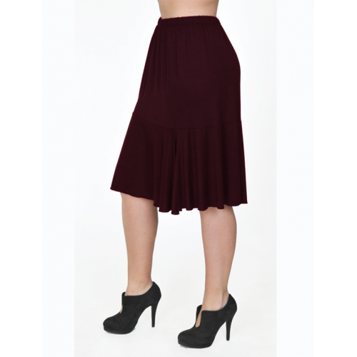 A20-268 Evaze fitted skirt with ruffles - Bordeaux