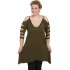 A20-282 Evaze blousedress - Khaki Dark