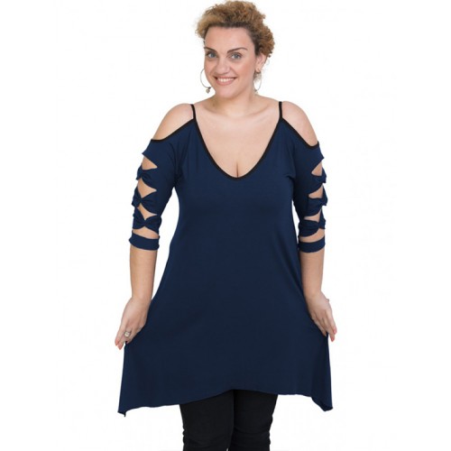 A20-282 Evaze blousedress - Navy Blue A20-282 Evaze blousedress - Navy Blue