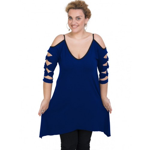 A20-282 Evaze blousedress - Royal Blue A20-282 Evaze blousedress - Royal Blue