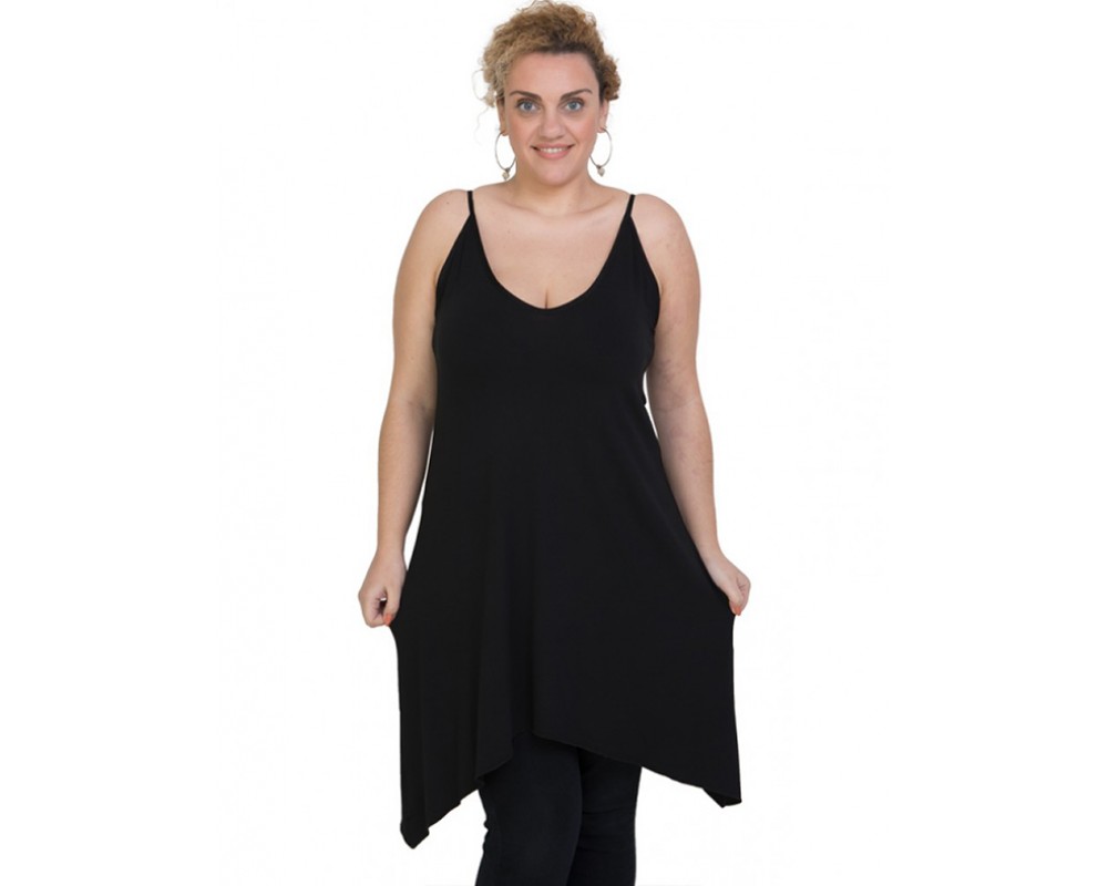 A20-282B Evaze blousedress - Black Plus Size