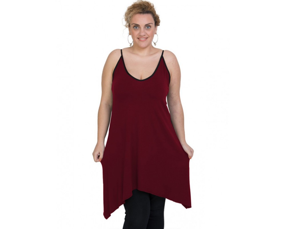 A20-282B Evaze blousedress - Bordeaux Plus Size