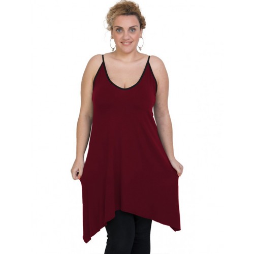 A20-282B Evaze blousedress - Bordeaux A20-282B Evaze blousedress - Bordeaux