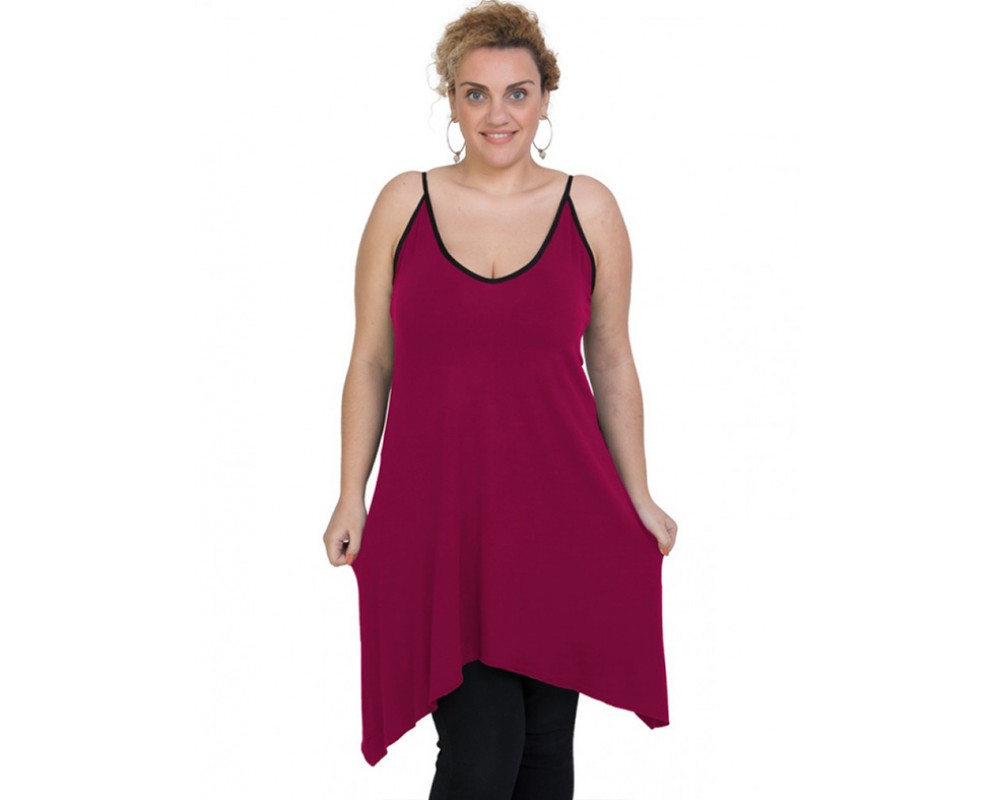 A20-282B Evaze blousedress - Fuchsia Plus Size