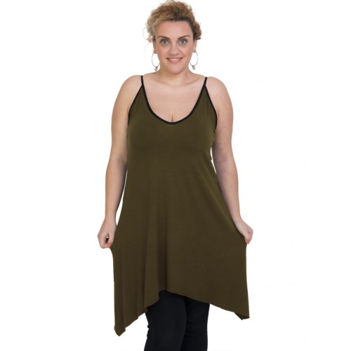 A20-282B Evaze blousedress - Khaki Dark A20-282B Evaze blousedress - Khaki Dark
