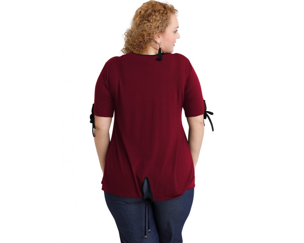 A20-287 Classic blouse - Bordeaux Plus Size