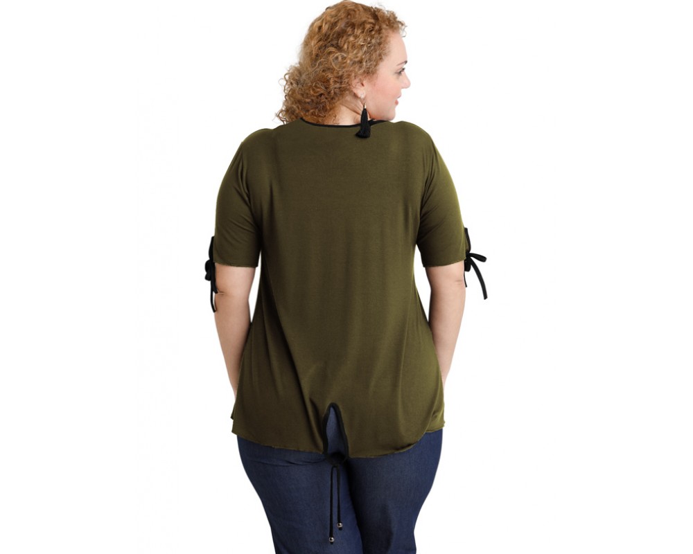 A20-287 Classic blouse - Khaki Plus Size