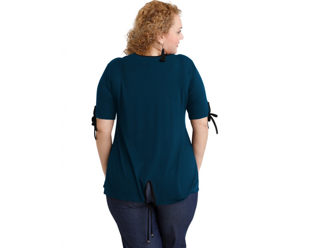 A20-287 Classic blouse - Petrol Plus Size