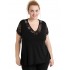 A20-288D Evaze blouse with lace - Black