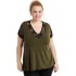 A20-288D Evaze blouse with lace - Khaki