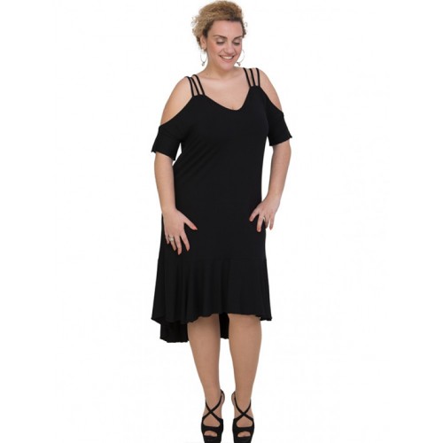 A20-293F Long dress - Black