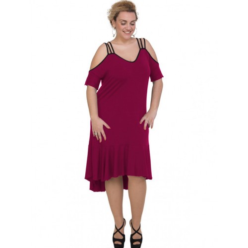 A20-293F Long dress - Fuchsia