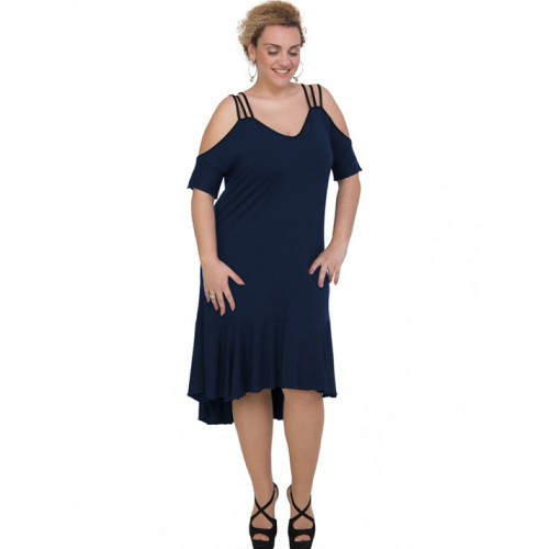 A20-293F Long dress - Navy Blue