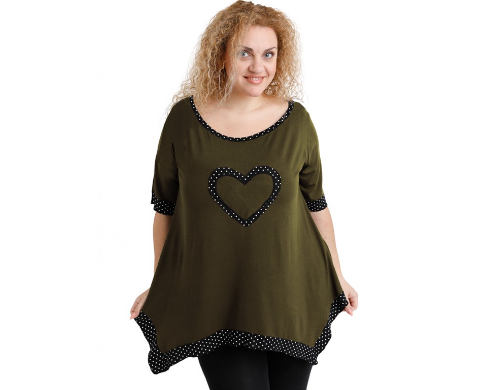 A20-459 Alpha blouse - Khaki Plus Size