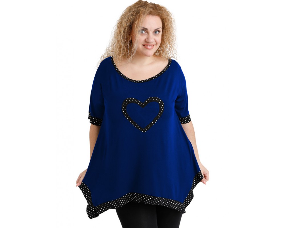 A20-459 Alpha blouse - Royal Blue Plus Size