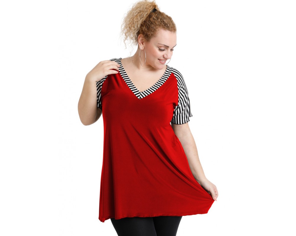 A20-549 Alpha blouse - Bordeaux Plus Size
