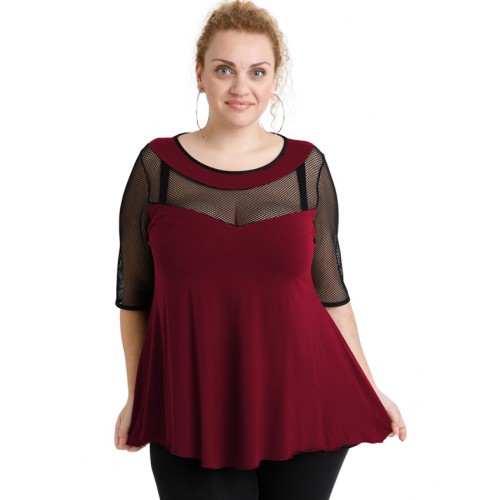 A20-5547 Classic blouse - Bordeaux