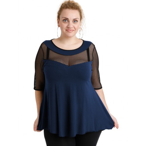 A20-5547 Classic blouse - Navy Blue