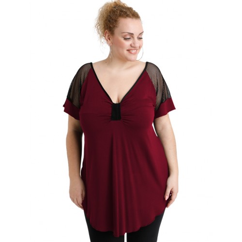 A20-5579 Classic blouse - Bordeaux A20-5579 Classic blouse - Bordeaux